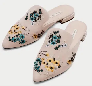 Mules Massimo Dutti Camurça e Pele 35