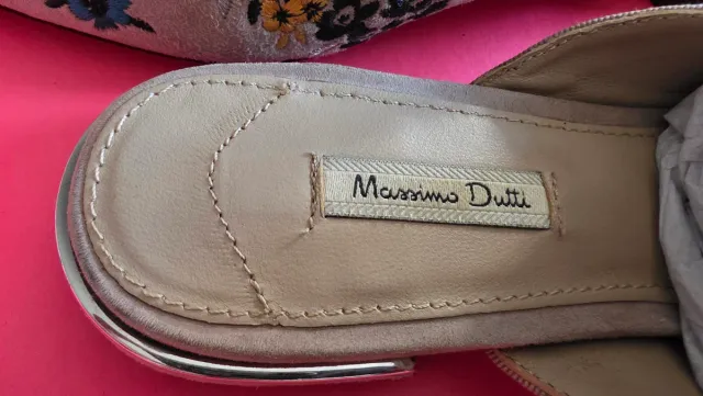 Mules Massimo Dutti Camurça e Pele 35