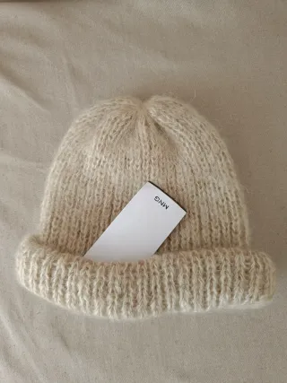 Gorro de lana MNG beige talla única