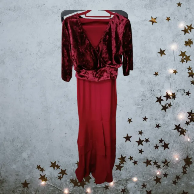 Vestido fiesta terciopelo rojo