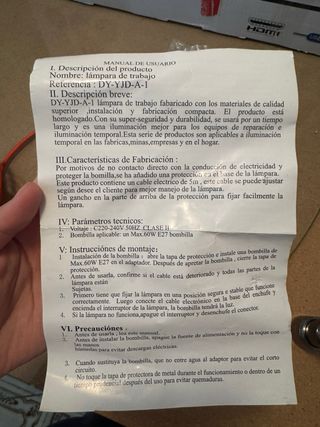 2 lámparas de trabajo portátil con cable