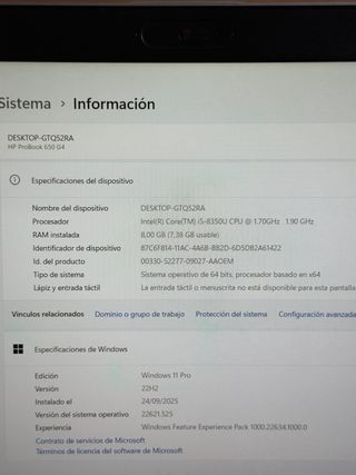 HP ProBook 650 G4 i5 / 8Gb / 256Gb