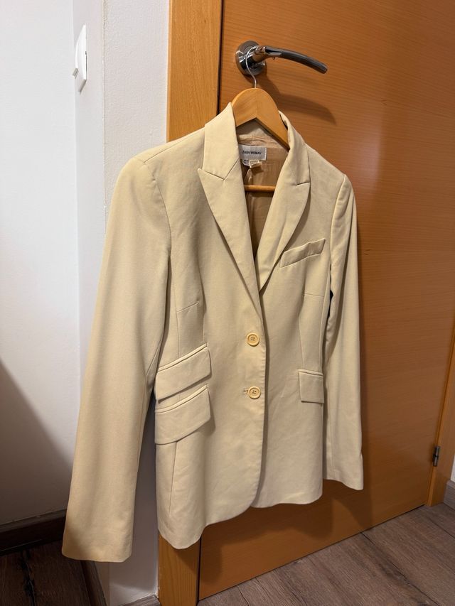 Blazer Zara Beige Mujer