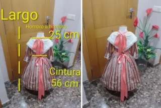 Vestido Fallera Huertana Aderezo Mantilla niña