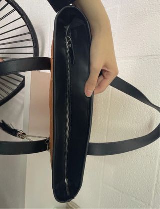 Tote Bag in pelle arancione