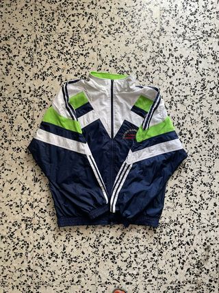 Adidas Chaqueta Vintage Azul/Verde/Blanca