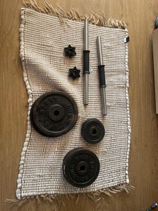 Mancuernas con discos de 5kg, 2.5kg y 1,25kg