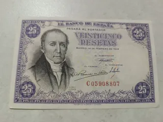 Billete 25 Pesetas 1946 Flórez Estrada