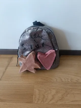 Mochila Zara Brillante Corazón y Estrella