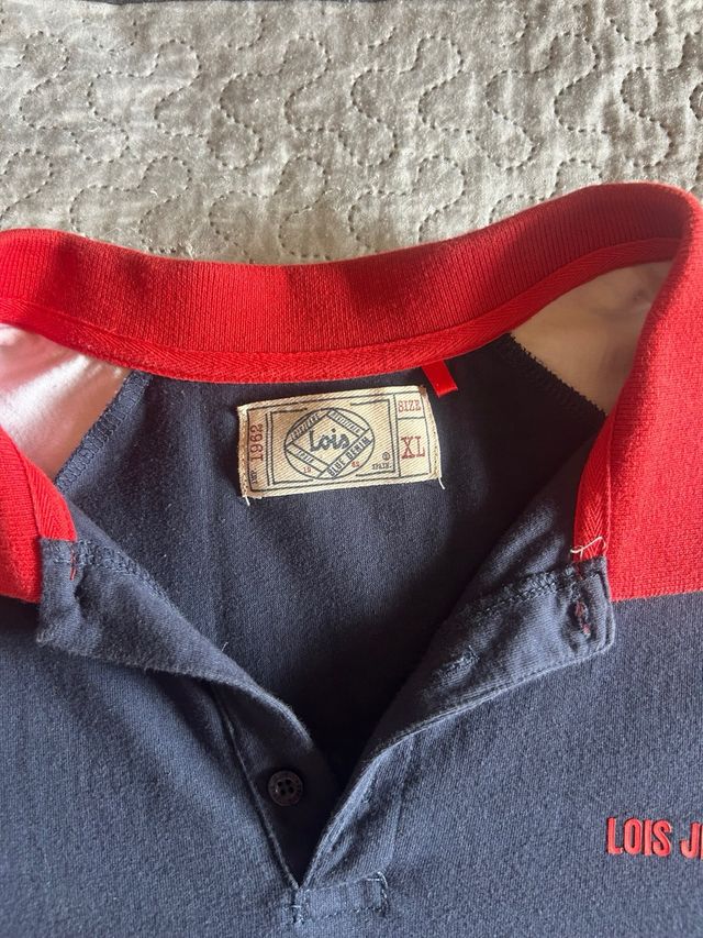 Polo Lois Jeans Hombre Azul/Rojo