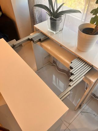 Mesa extensible comedor blanca