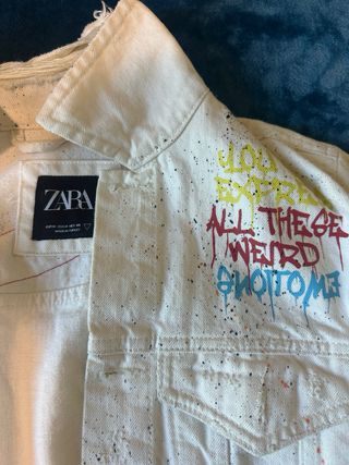 Chaqueta Zara M Blanca Multicolor