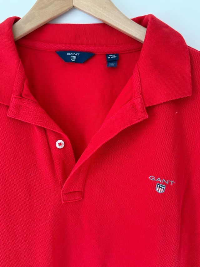 Polo Gant Rojo Manga Corta Talla 16 años
