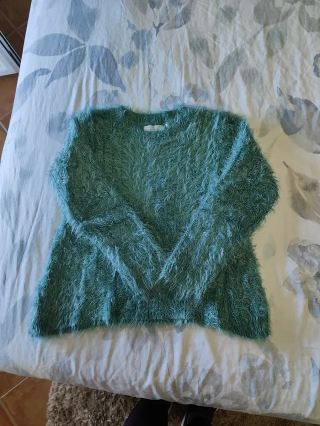 Jersey niña de pelo verde