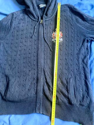 SUDADERA RALPH LAUREN! MUJER AZUL CAPUCHA PUNTO