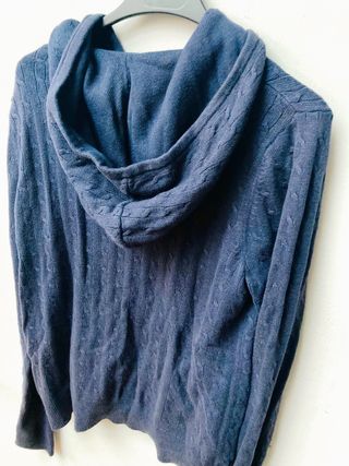 SUDADERA RALPH LAUREN! MUJER AZUL CAPUCHA PUNTO