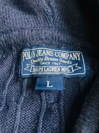 SUDADERA RALPH LAUREN! MUJER AZUL CAPUCHA PUNTO