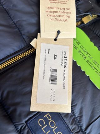 Chaleco acolchado Polo Club negro