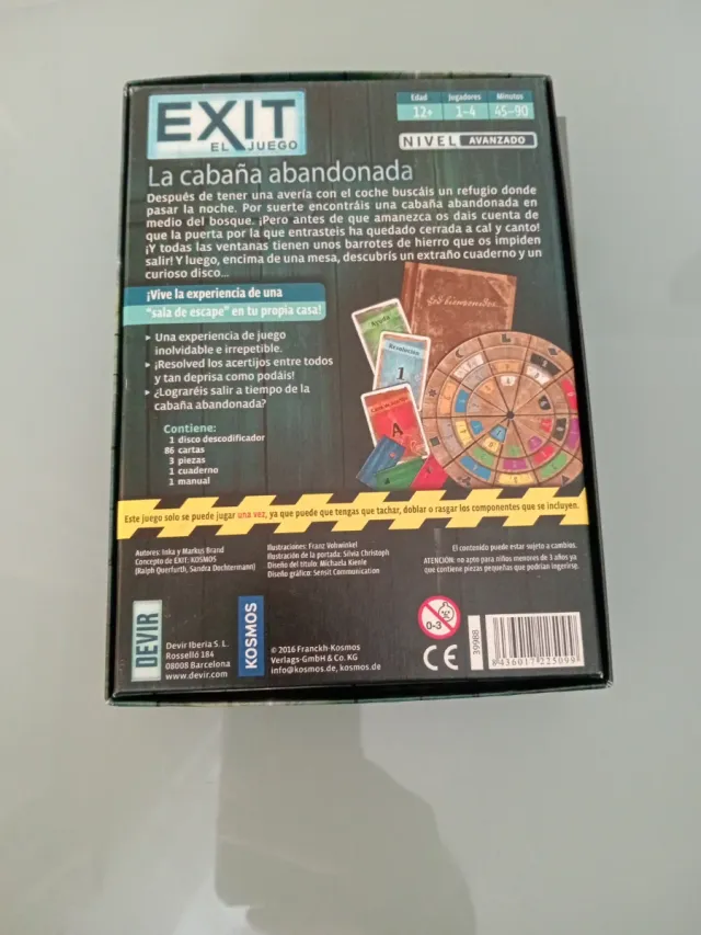 Juego de mesa EXIT: La cabaña abandonada