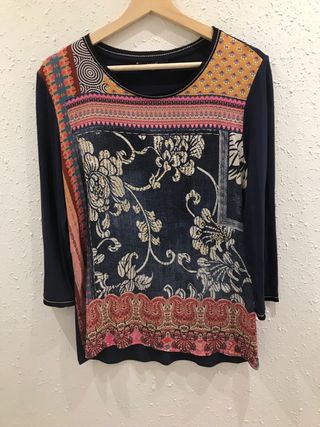 Camiseta manga larga estampada