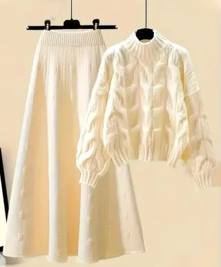 Conjunto punto falda larga y jersey talla S