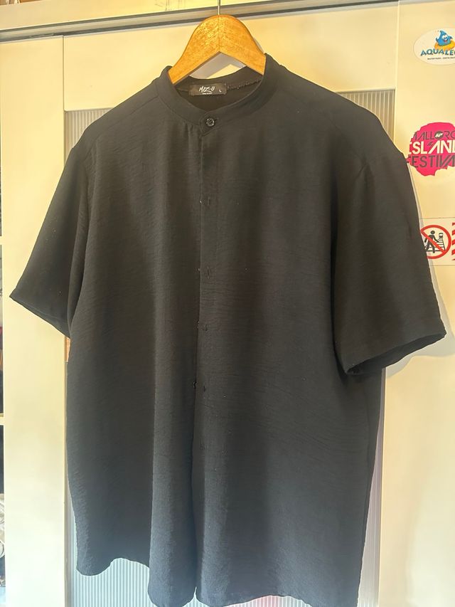 Camisa Negra Verano Hombre