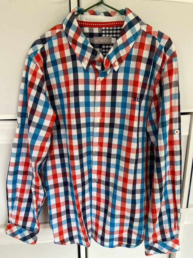 Camisa niño Boboli cuadros. Talla 12. 152 cms