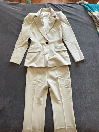 Conjunto Blazer Zara Beige Talla M