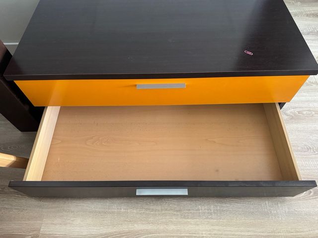 Mobili TV per soggiorno in legno e arancio