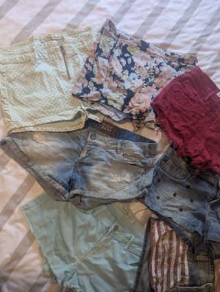 Lote 9 shorts vaqueros juveniles más peto vaquero