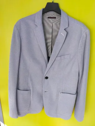Americana Zara Verano Gris y Blanca