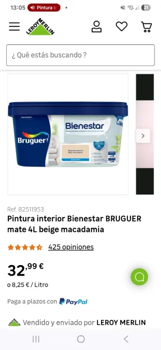 Bote Pintura Bruguer Beige Macadamia 4L