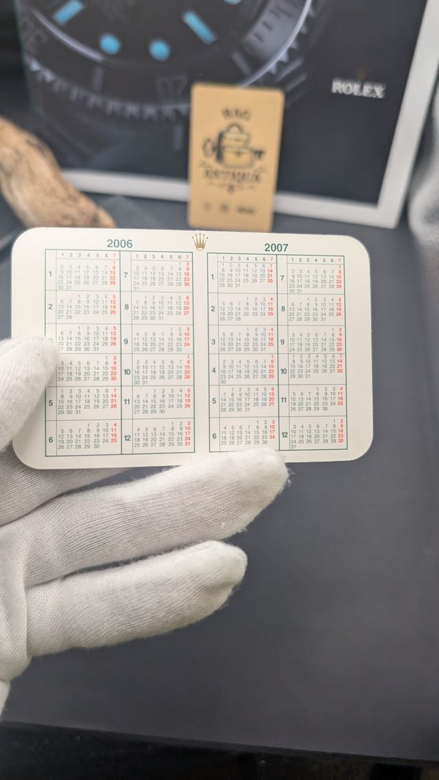 ROLEX Card Calendario 2006/2007 Originale