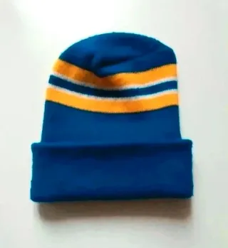 Gorra Doppio Cappello lana blu e giallo