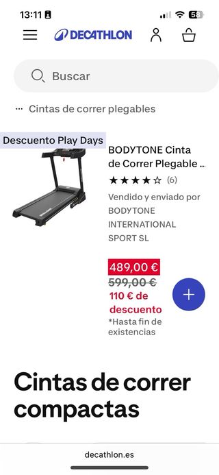 Tapis roulant pieghevole Body Tone