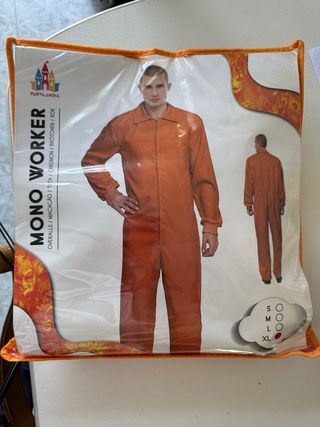 Disfraz Mono Worker Naranja Talla XL