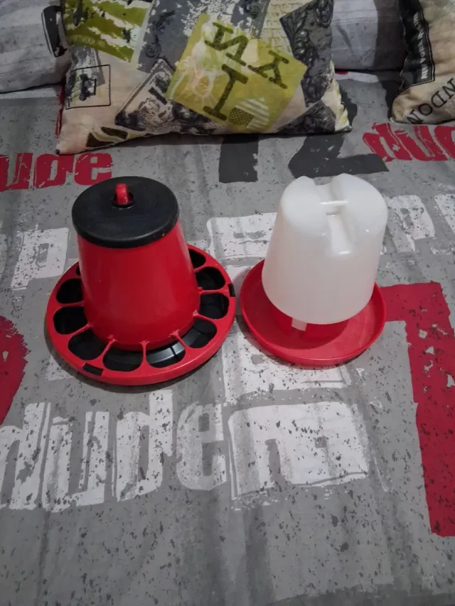 Comedero y bebedero para aves