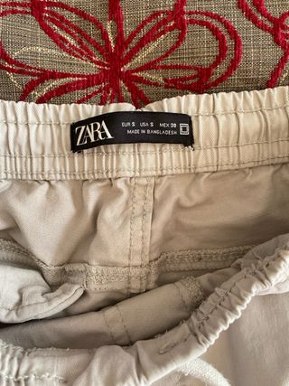 Pantalón Jogger Zara Talla S Beige