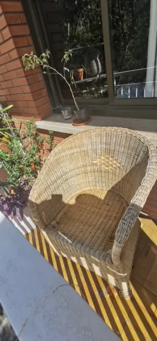 REGALO Sillón Ratán Mimbre Beige