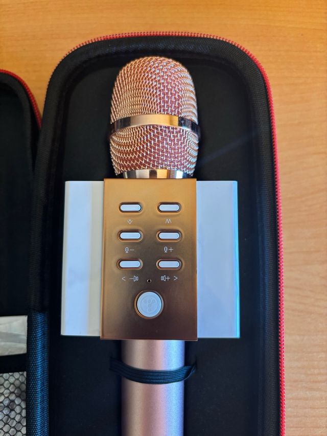 Micrófono Karaoke Rosa y Dorado