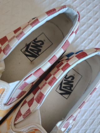 Zapatillas Vans Checkerboard Rojas  Amarillas 