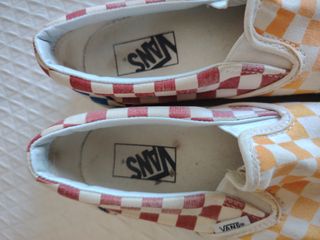 Zapatillas Vans Checkerboard Rojas  Amarillas 