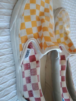 Zapatillas Vans Checkerboard Rojas  Amarillas 