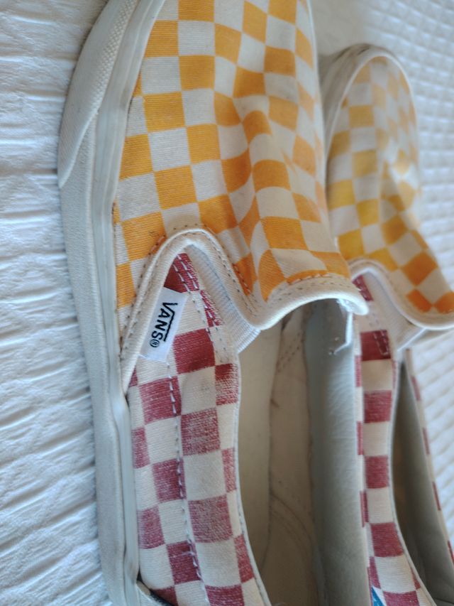 Zapatillas Vans Checkerboard Rojas  Amarillas