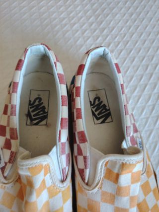 Zapatillas Vans Checkerboard Rojas  Amarillas 