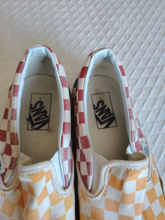 Zapatillas Vans Checkerboard Rojas  Amarillas