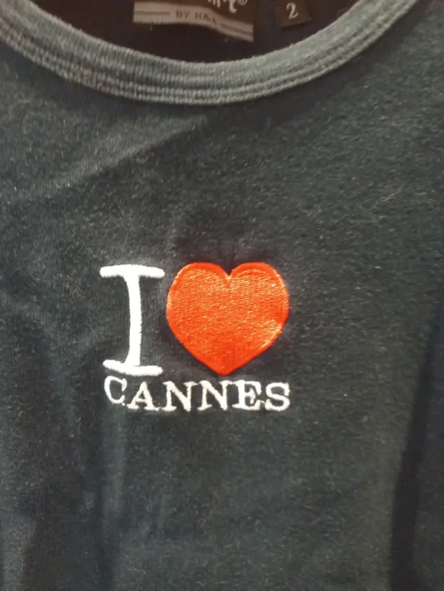 Camiseta I❤️Cannes azul marino 
