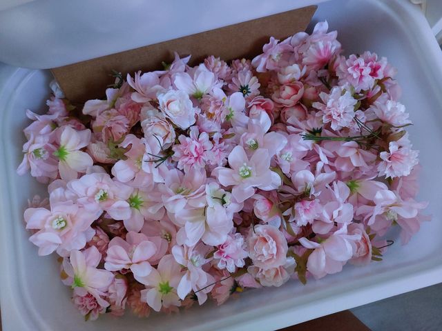 Lote flores tela decorativas de todos los colores.