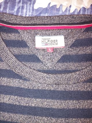Jersey Tommy Hilfiger Rayas Marrón y Negro