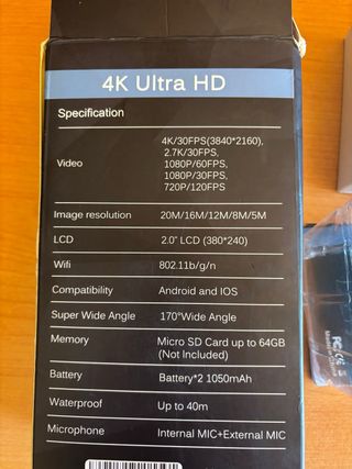 Cámara GOOKAM 4K Acción